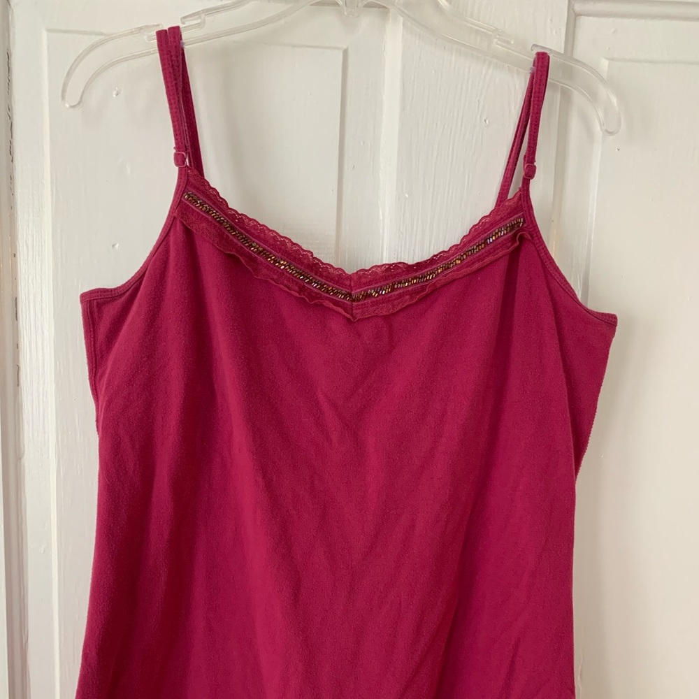 Pink Sonoma camisole with beaded neck line
